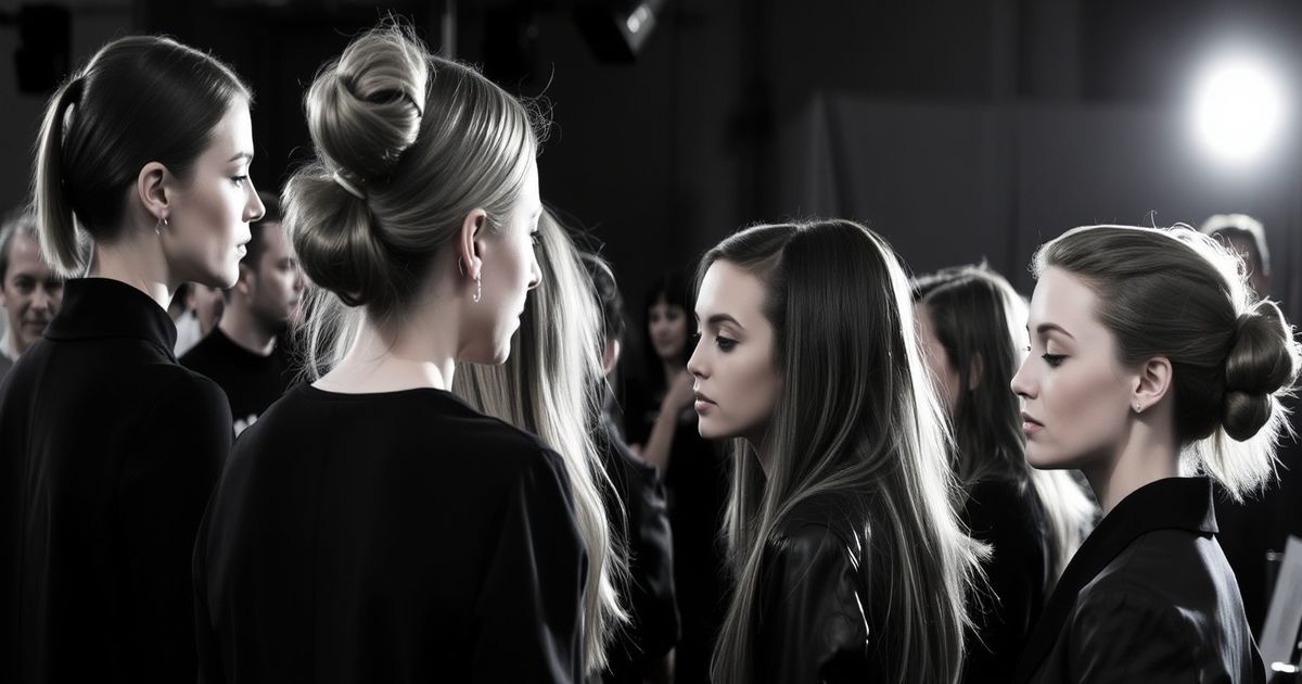 Backstage at a major fashion week event