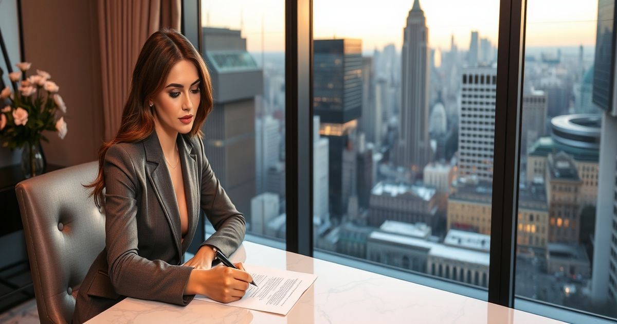 Professional model signing with a modeling agency