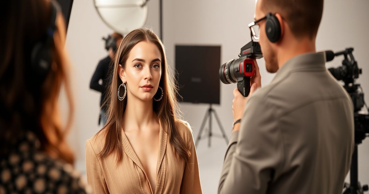 Fashion model at a professional casting call