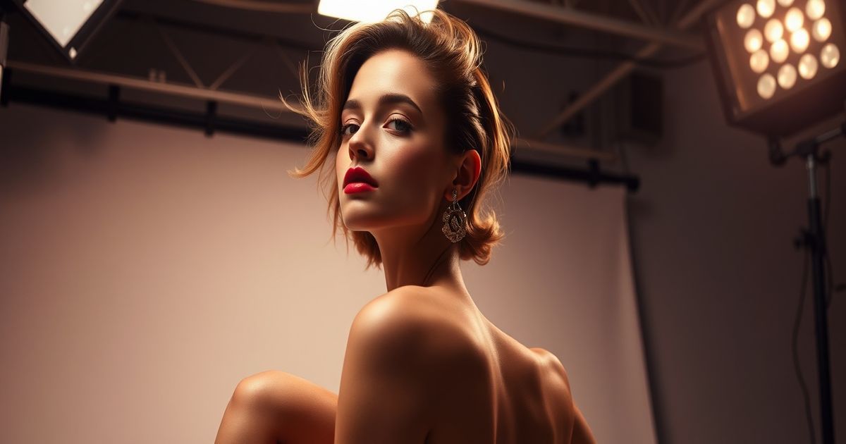 Model demonstrating elegant posing techniques