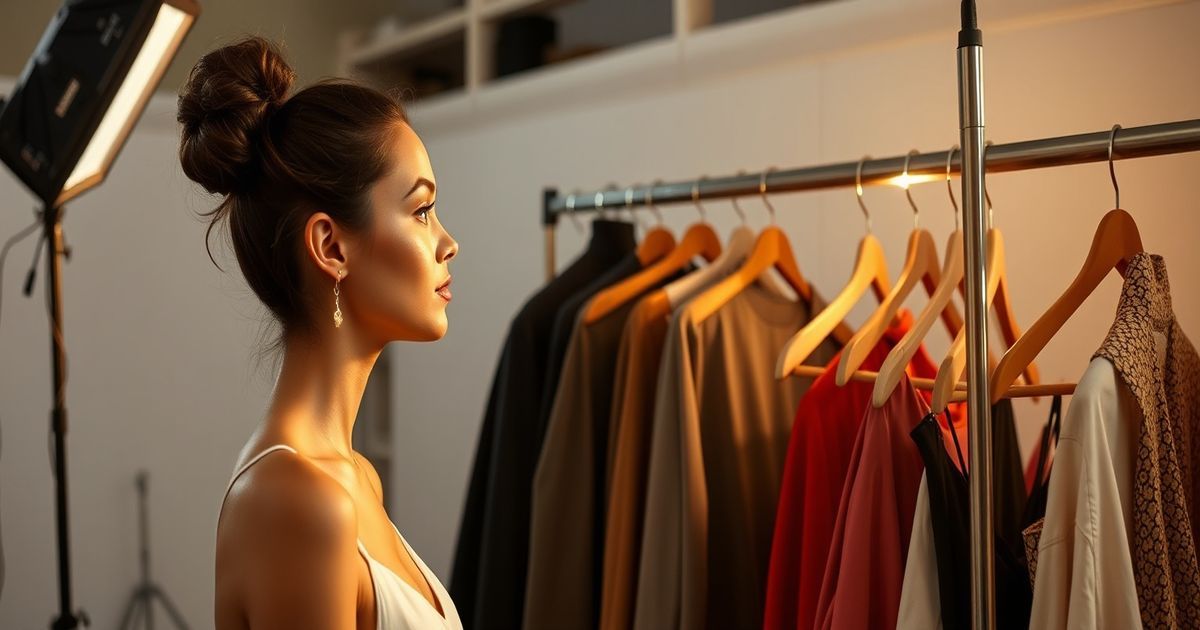 Model preparing for an editorial photoshoot