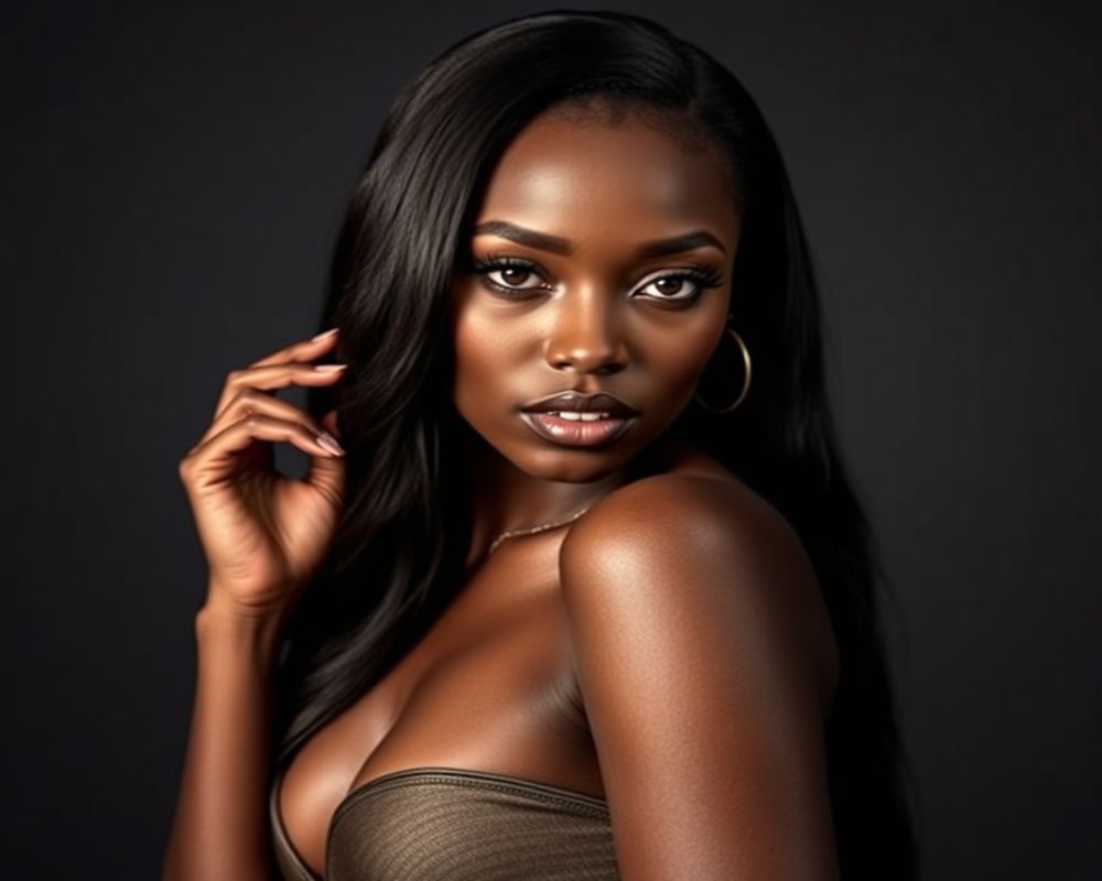 Adaeze Okoro high fashion editorial with dramatic lighting