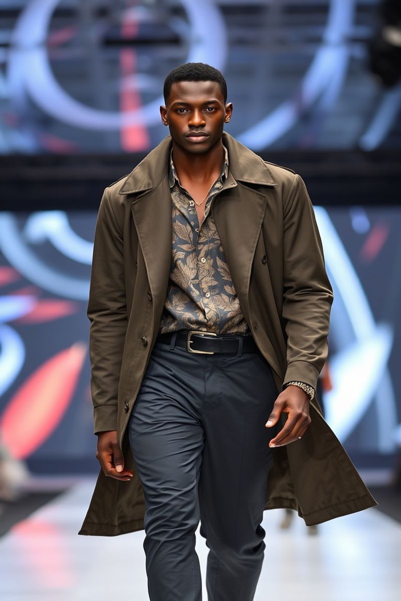 Adewale Ogunleye fashion runway walk