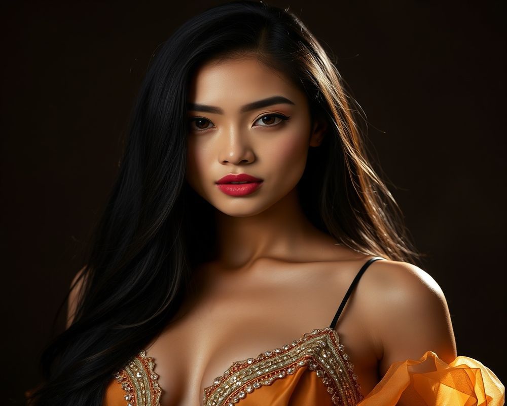 Alessa Reyes high fashion editorial with dramatic lighting