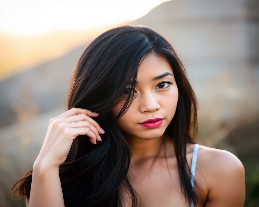 Alessa Reyes lifestyle personality shot in natural outdoor setting