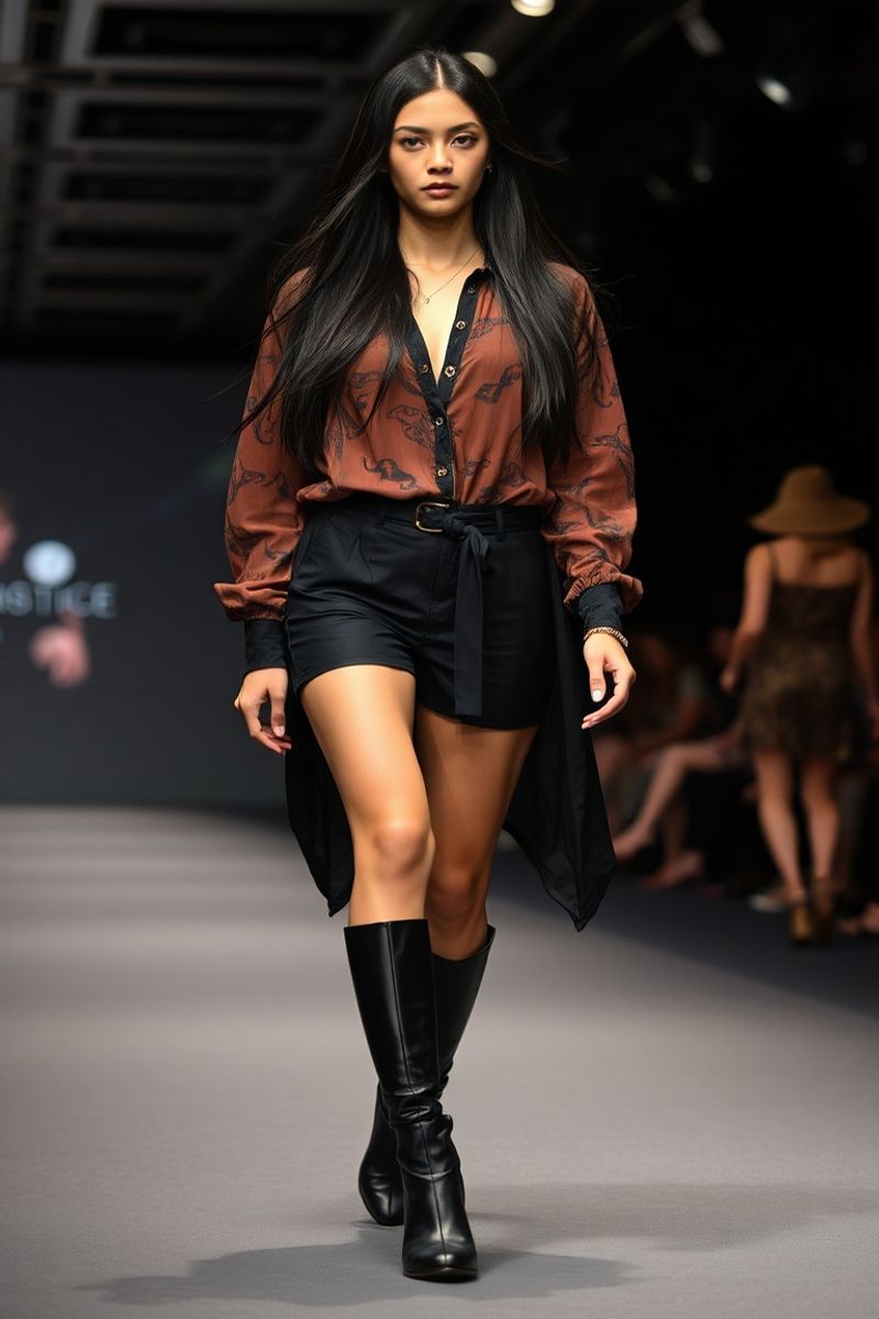 Alessa Reyes fashion runway walk in designer clothing