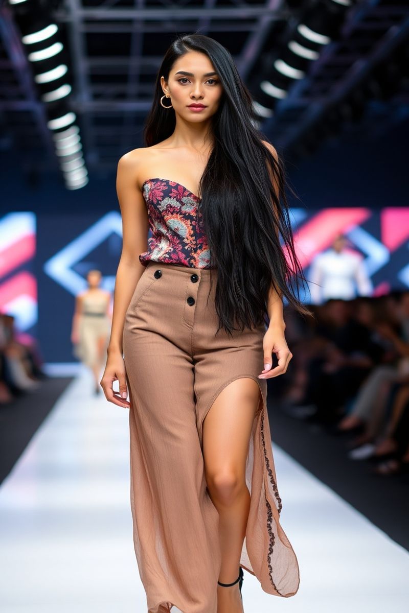 Alessandra Bautista fashion runway walk in designer clothing