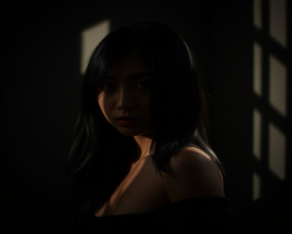Alessandra Bautista artistic creative portrait with dramatic shadows