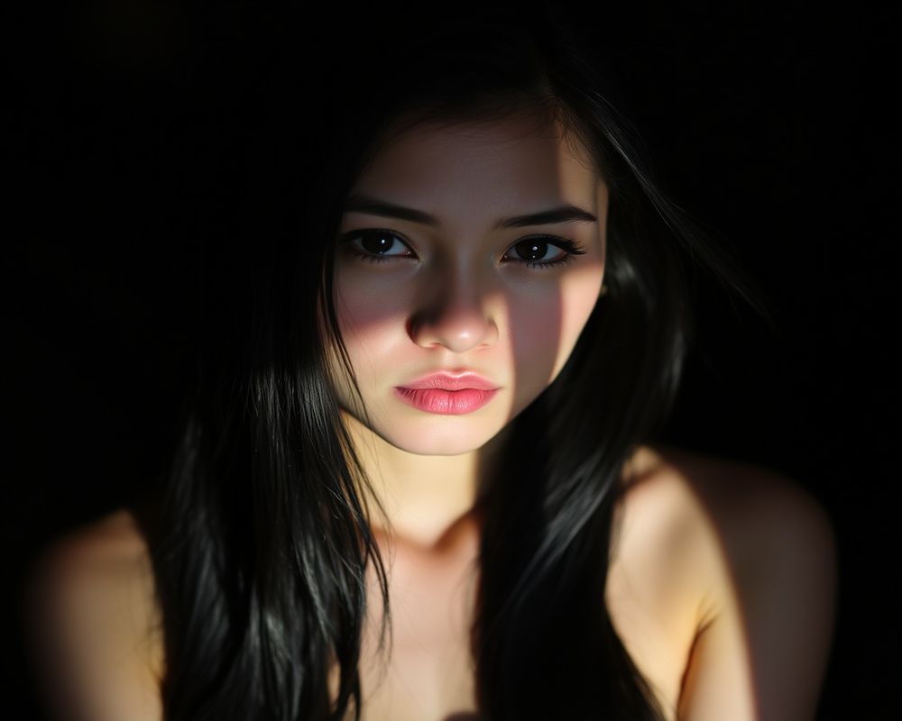 Althea Santos artistic creative portrait with dramatic shadows