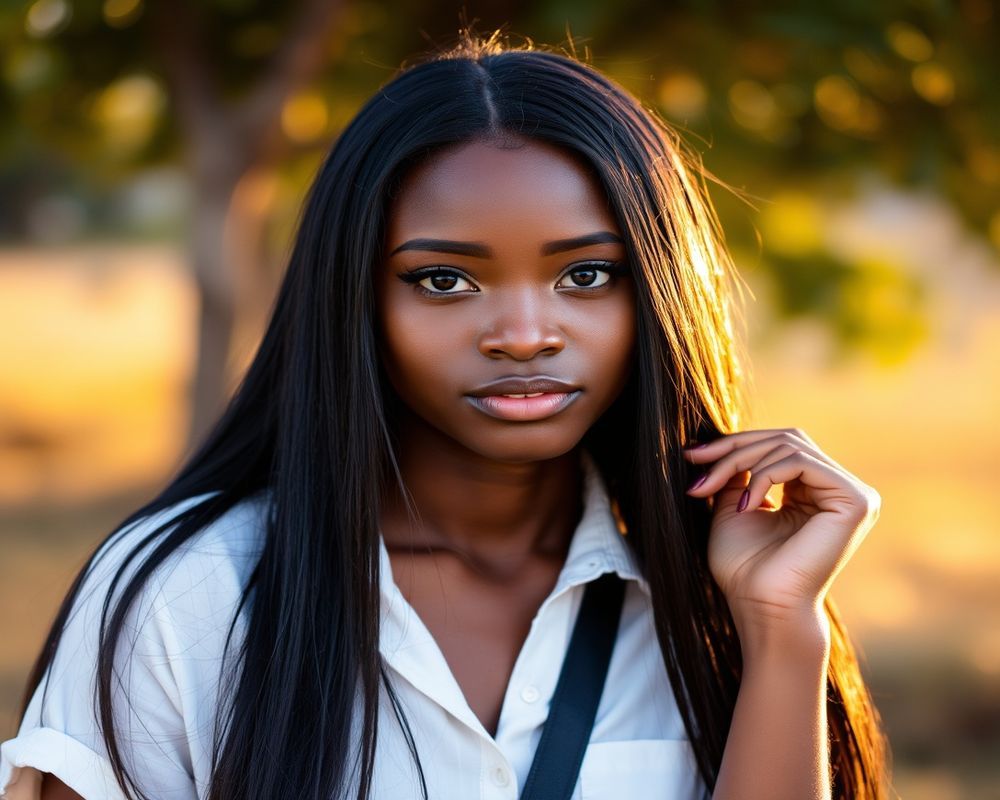 Amara Njeri lifestyle personality shot in natural outdoor setting