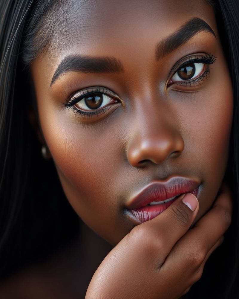 Amara Njeri beauty close-up portrait with soft lighting