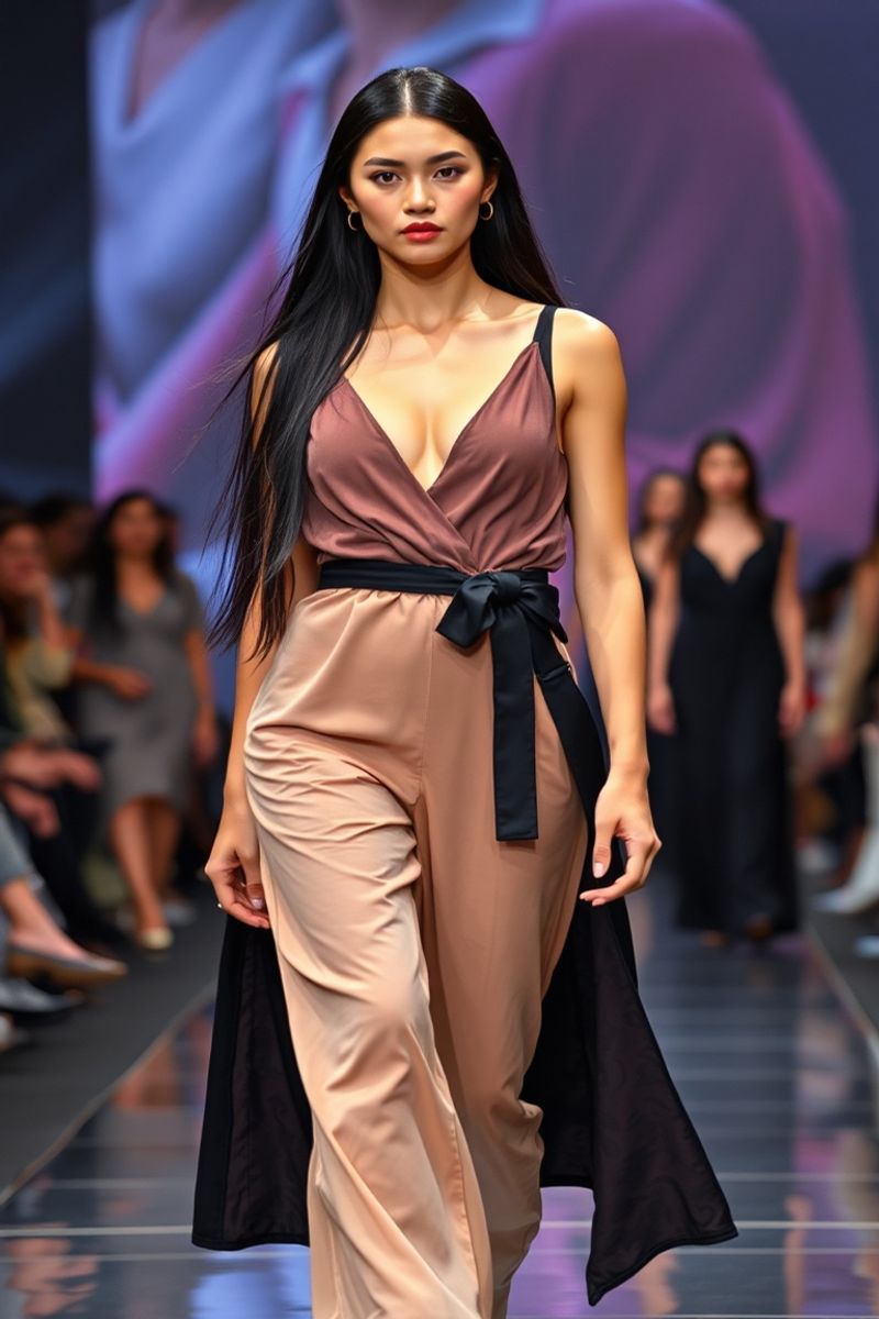 Amara Santos fashion runway walk in designer clothing