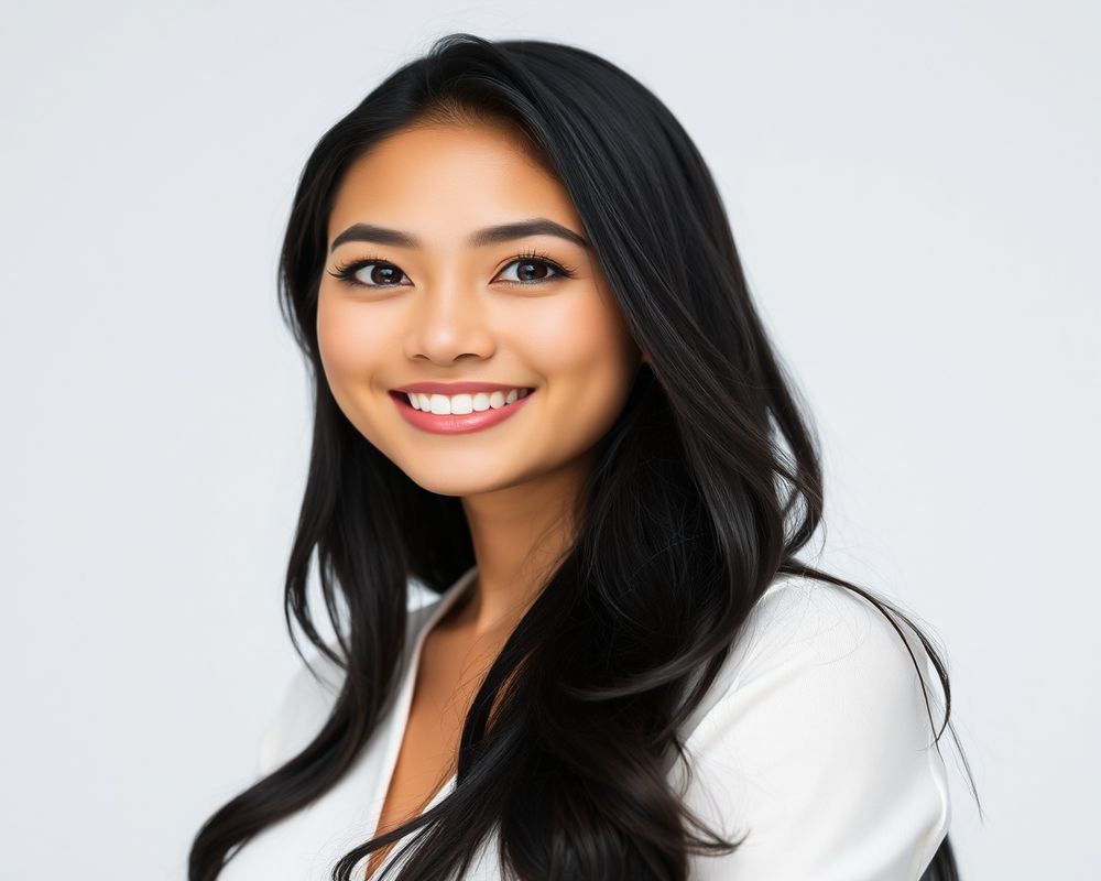 Amara Santos commercial brand campaign with natural smile