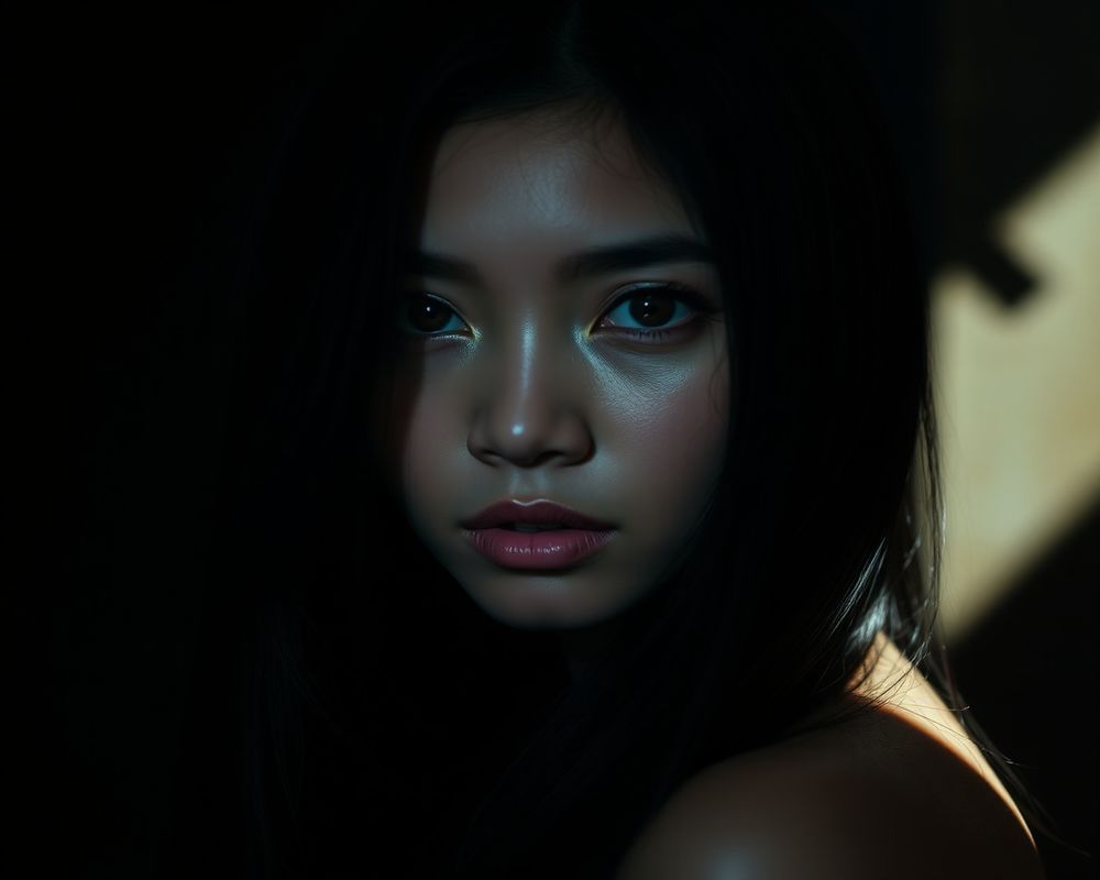 Amara Santos artistic creative portrait with dramatic composition