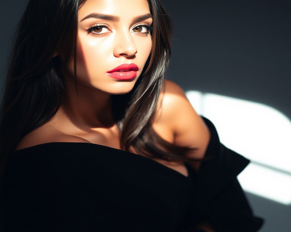 Amaya Fernando high fashion editorial with dramatic lighting