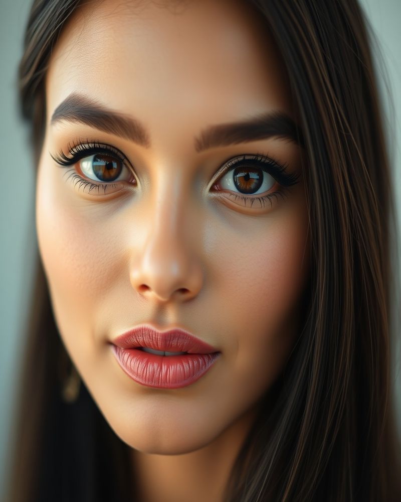 Amaya Fernando beauty close-up portrait with flawless skin