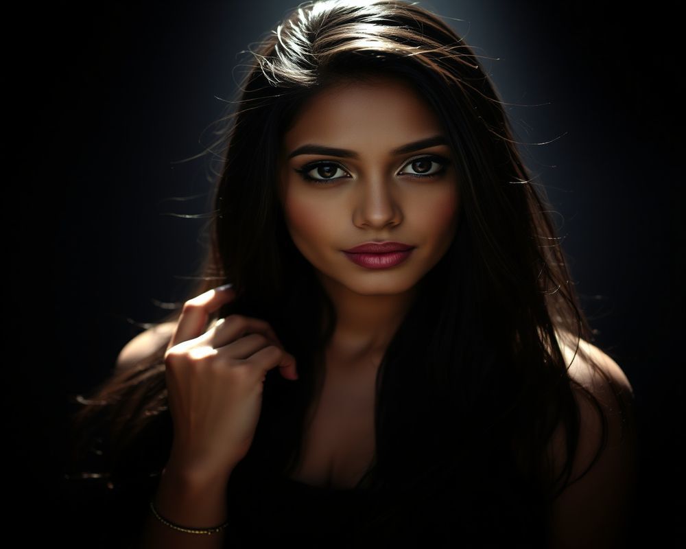 Amaya Fernando artistic creative portrait with dramatic shadows