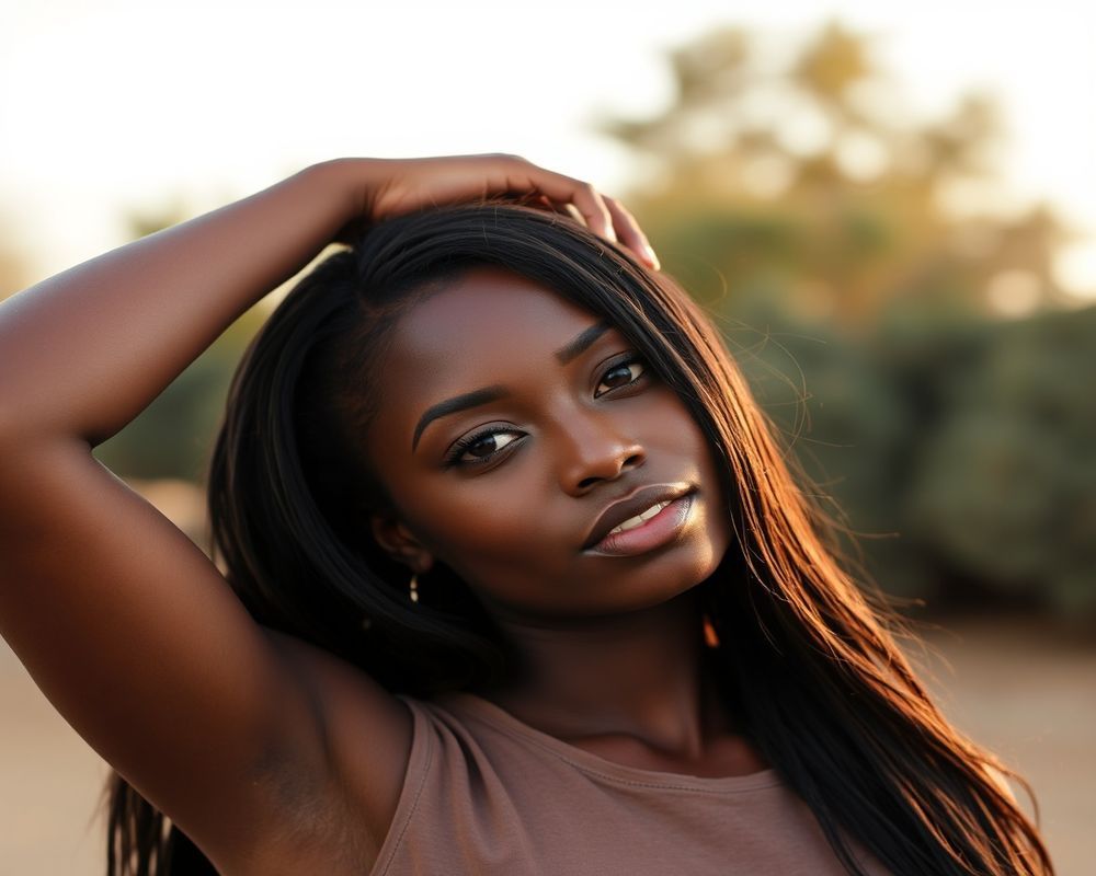 Amina Diallo lifestyle personality shot in natural outdoor setting