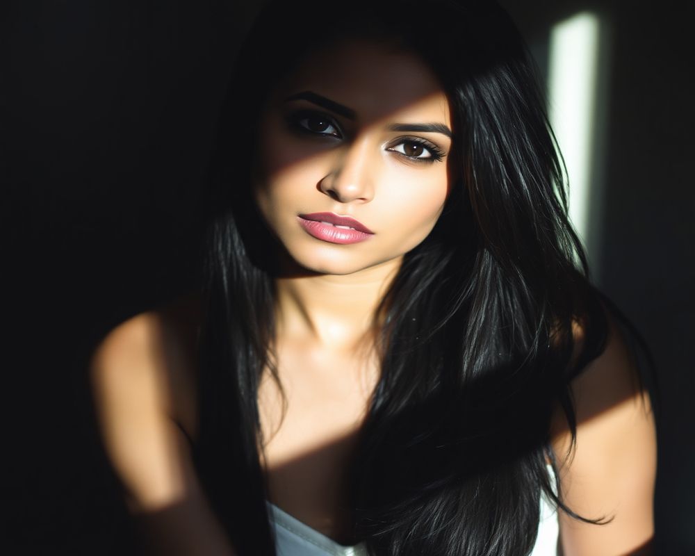 Ananya Malhotra artistic creative portrait with dramatic lighting