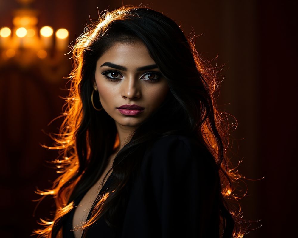 Ananya Sharma high fashion editorial with dramatic lighting