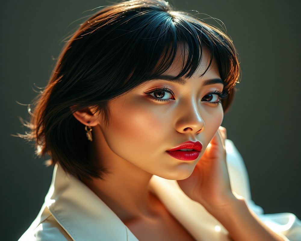 Angelica Bautista high fashion editorial with dramatic lighting