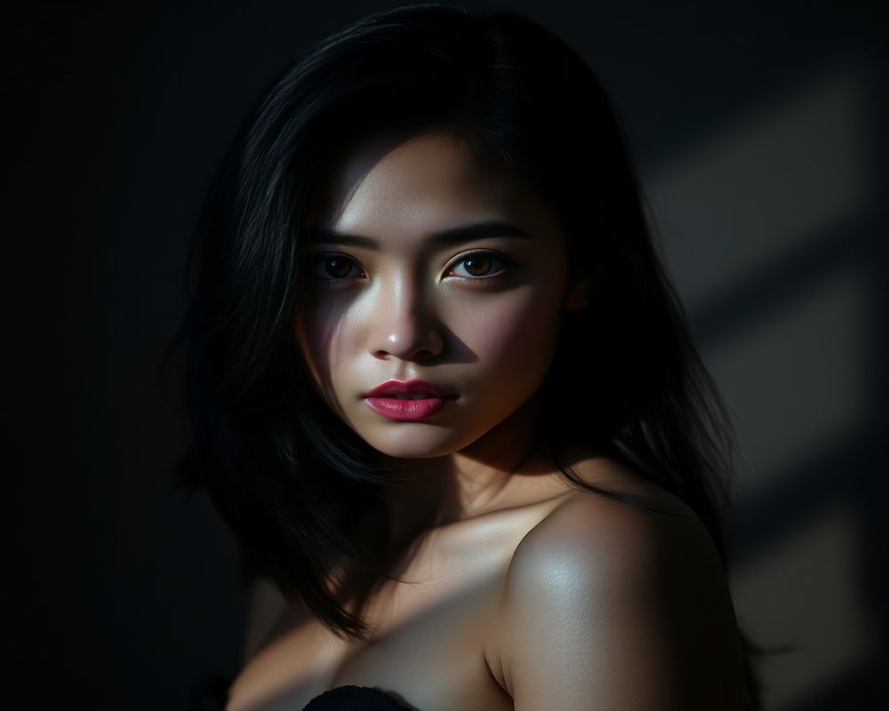 Angelica Bautista artistic creative portrait with dramatic shadows