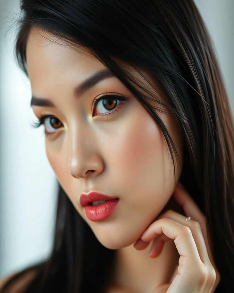 Angelica Cruz beauty close-up portrait with soft lighting