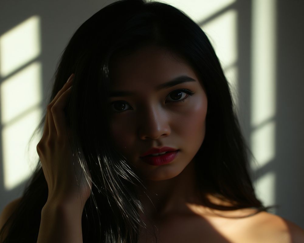 Angelica Cruz artistic creative portrait with dramatic shadows
