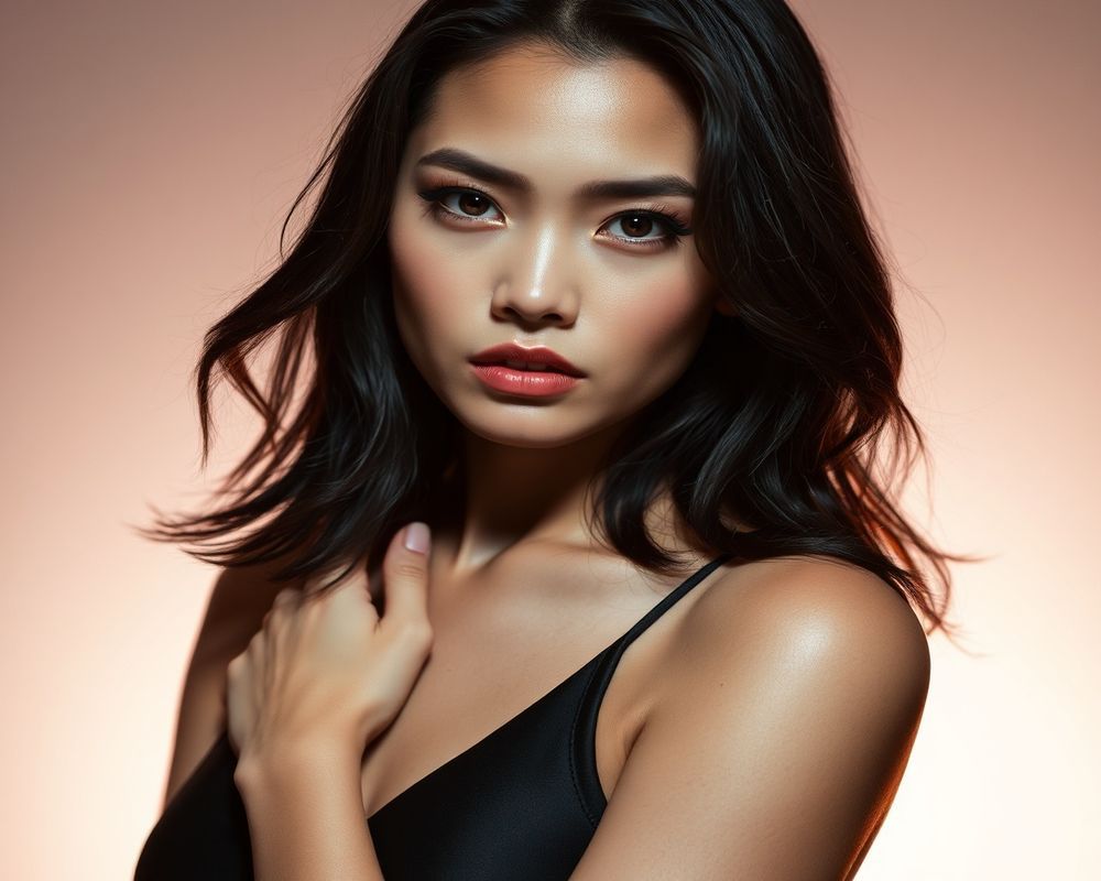 Angelica Ramos high fashion editorial with dramatic lighting