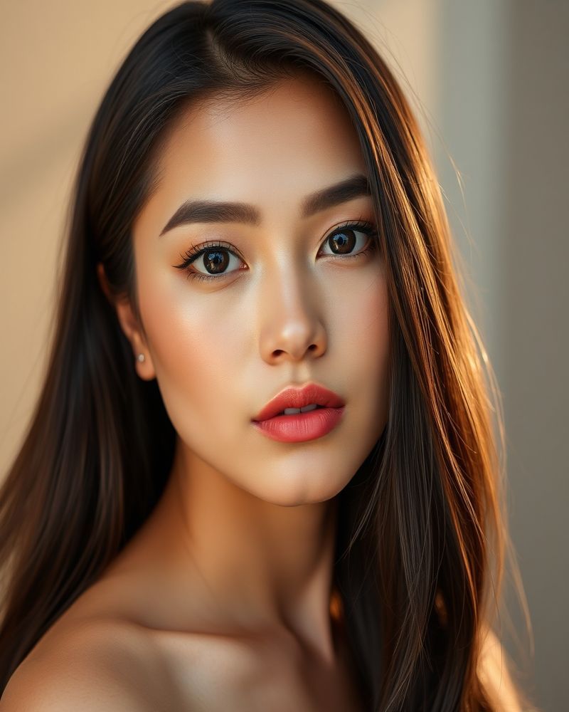 Angelica Ramos beauty close-up portrait with soft lighting