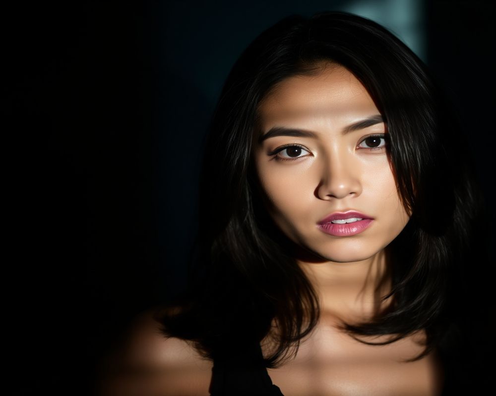 Angelica Ramos artistic creative portrait with dramatic shadows