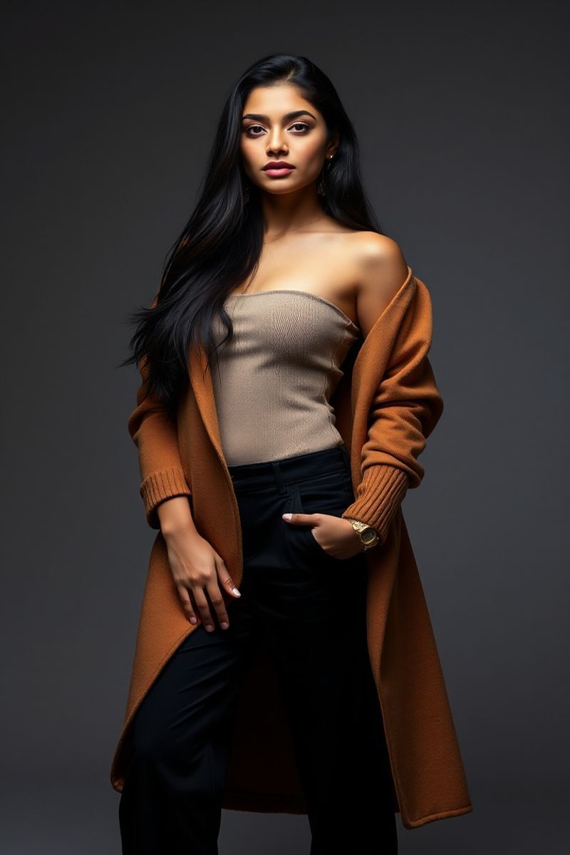 Anika Desai full body editorial pose