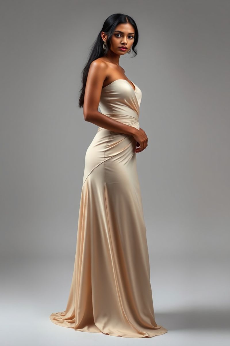 Anjali Fernando full body editorial pose in high fashion clothing