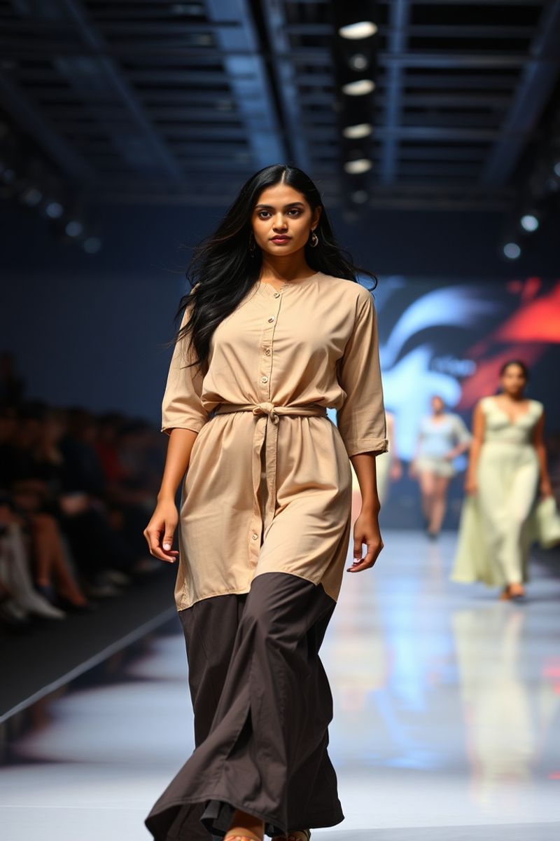 Anjali Fernando fashion runway walk in designer clothing