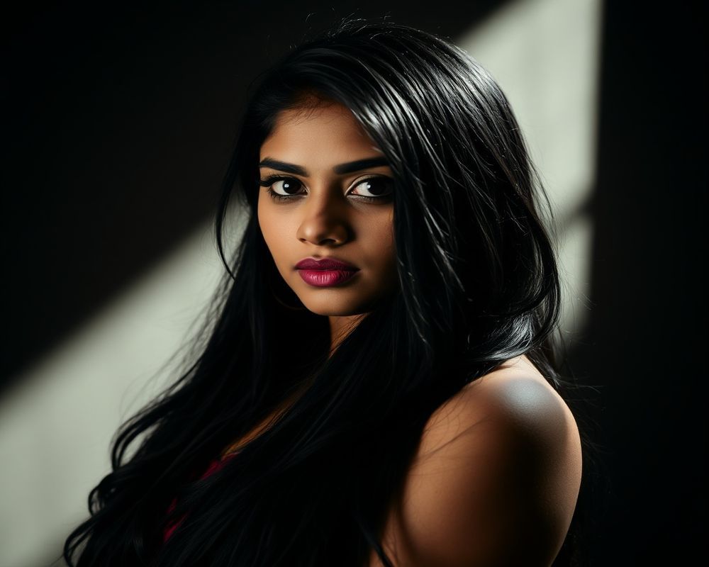 Anjali Wijesinghe artistic creative portrait with dramatic shadows