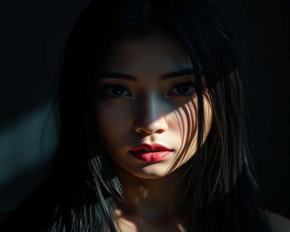 Arisa Nakamura artistic creative portrait with dramatic shadows