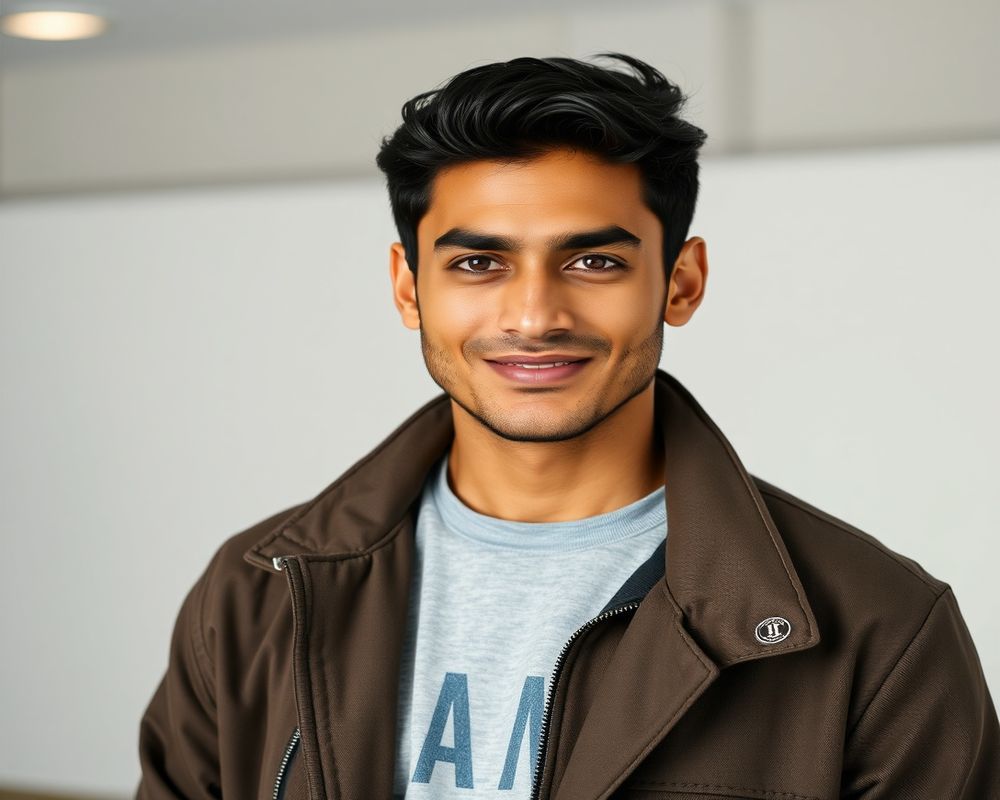 Arjun Patel commercial brand campaign with confident expression