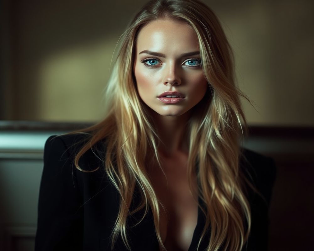 Astrid Bergström high fashion editorial with dramatic lighting