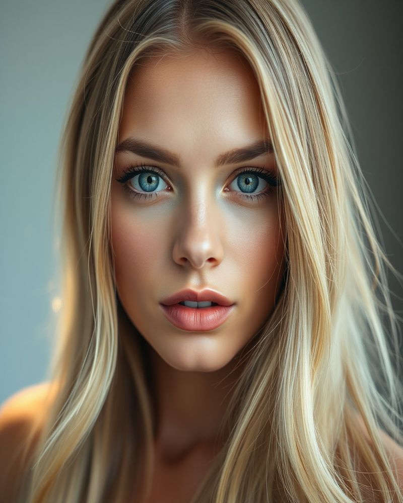 Astrid Bergström beauty close-up portrait with soft lighting