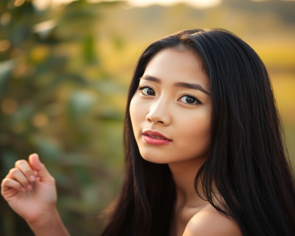 Ayu Lestari lifestyle personality shot in natural outdoor setting