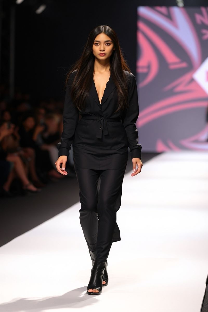 Bianca Mercado fashion runway walk in designer clothing