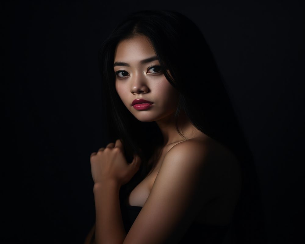 Bianca Mercado artistic creative portrait with dramatic shadows
