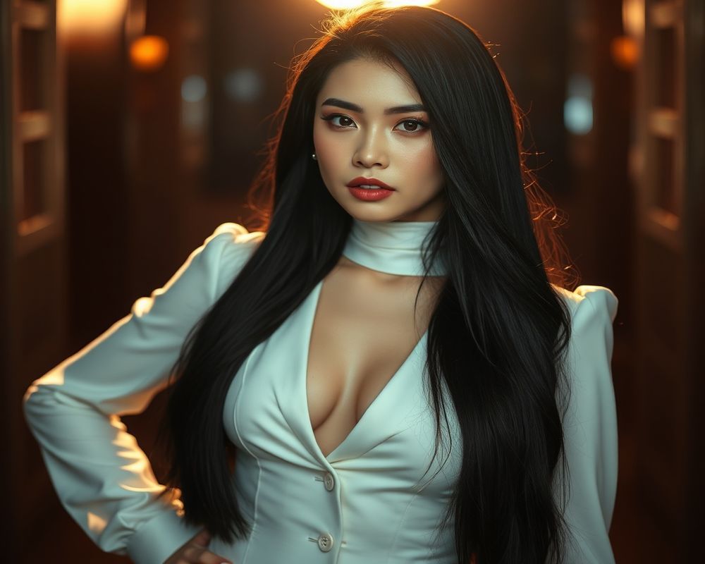 Bianca Santos high fashion editorial with dramatic lighting