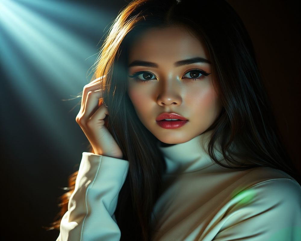 Bianca Villanueva high fashion editorial with dramatic lighting