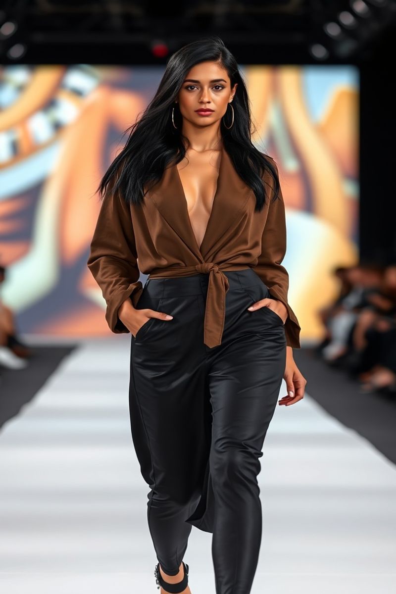 Camila Ferreira fashion runway walk in designer clothing