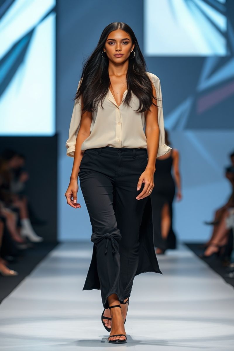 Camila Oliveira fashion runway walk in designer clothing