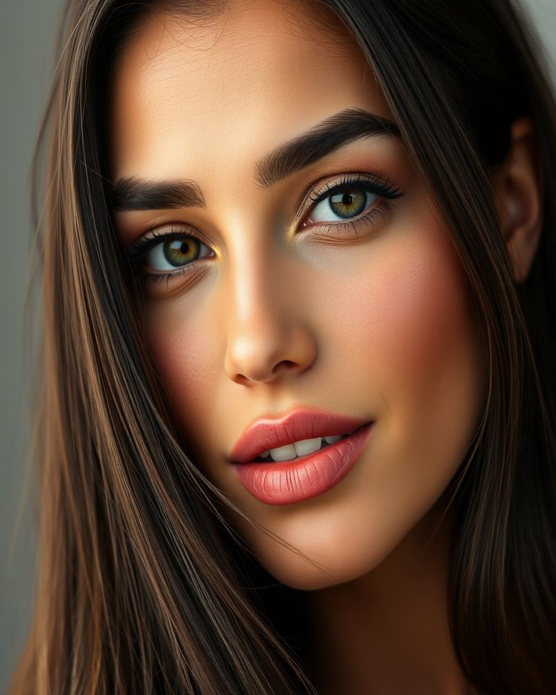 Camila Rodrigues beauty close-up portrait with soft lighting
