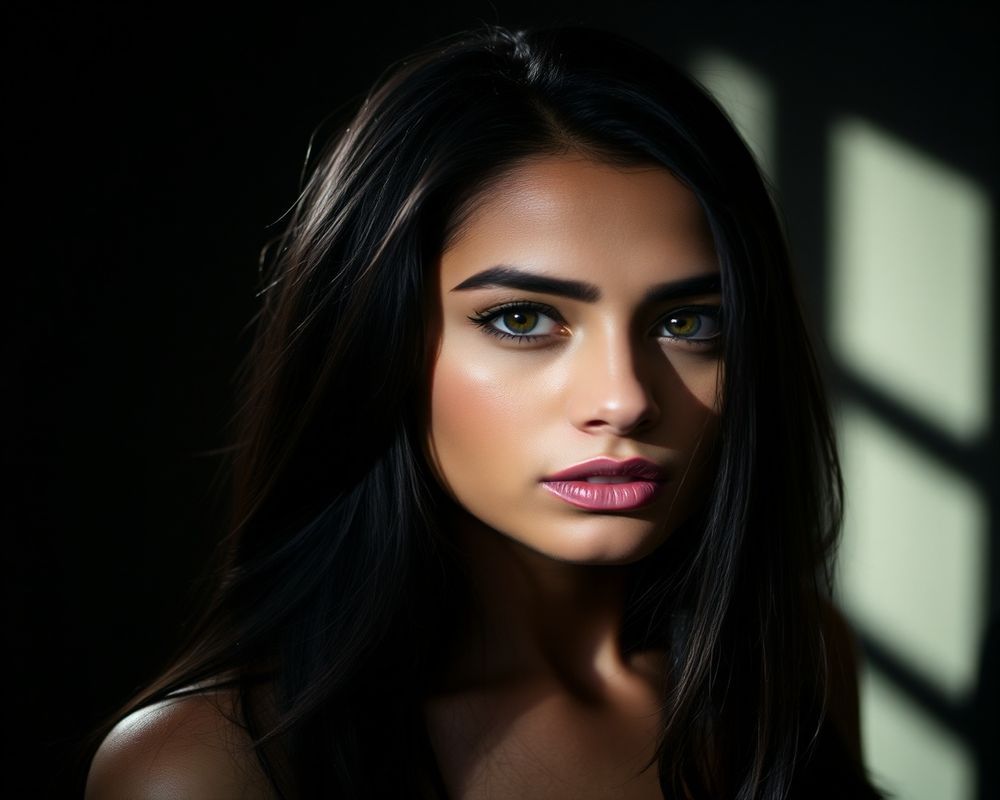 Camila Rodrigues artistic creative portrait with dramatic shadows