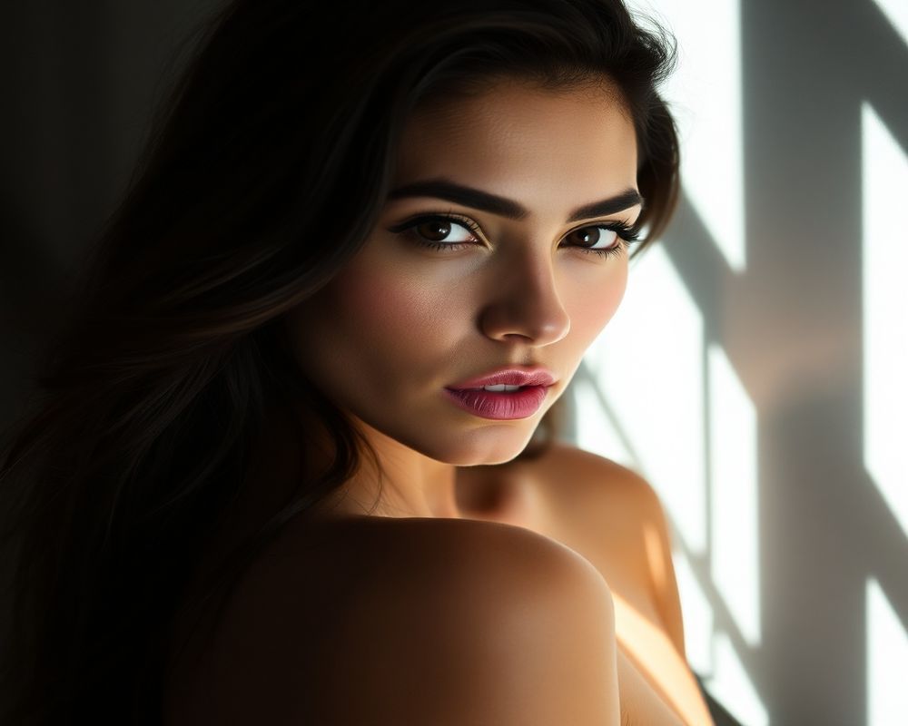 Camila Rodriguez high fashion editorial with dramatic lighting