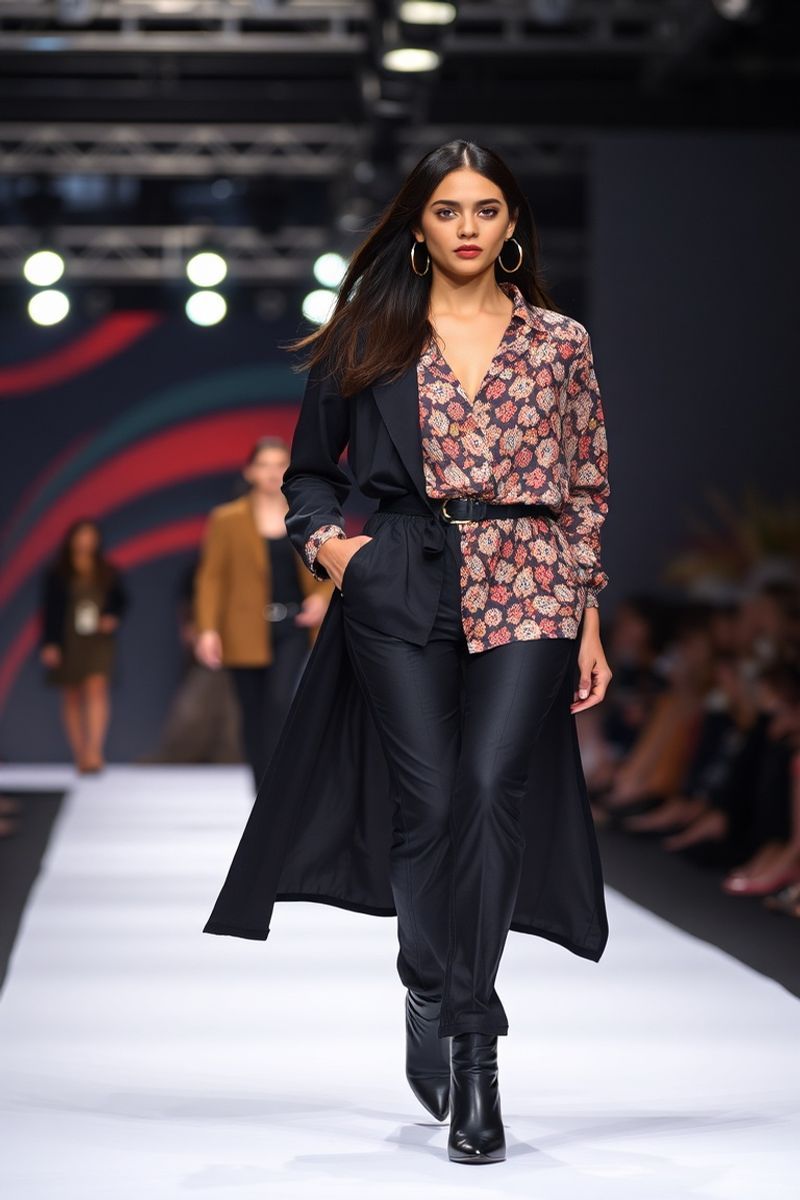 Camila Rodriguez fashion runway walk in designer clothing